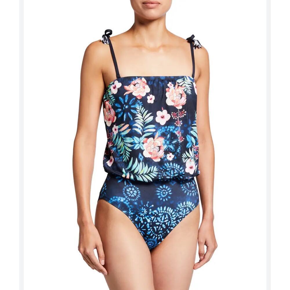 Johnny Was Strapless Annia Floral Onepiece Swimsuit S - Picture 7 of 7